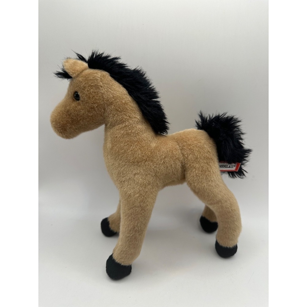 Douglas Cuddle Toy 9" Brown Plush Horse Pony Black Main White Blaze #4510 2013